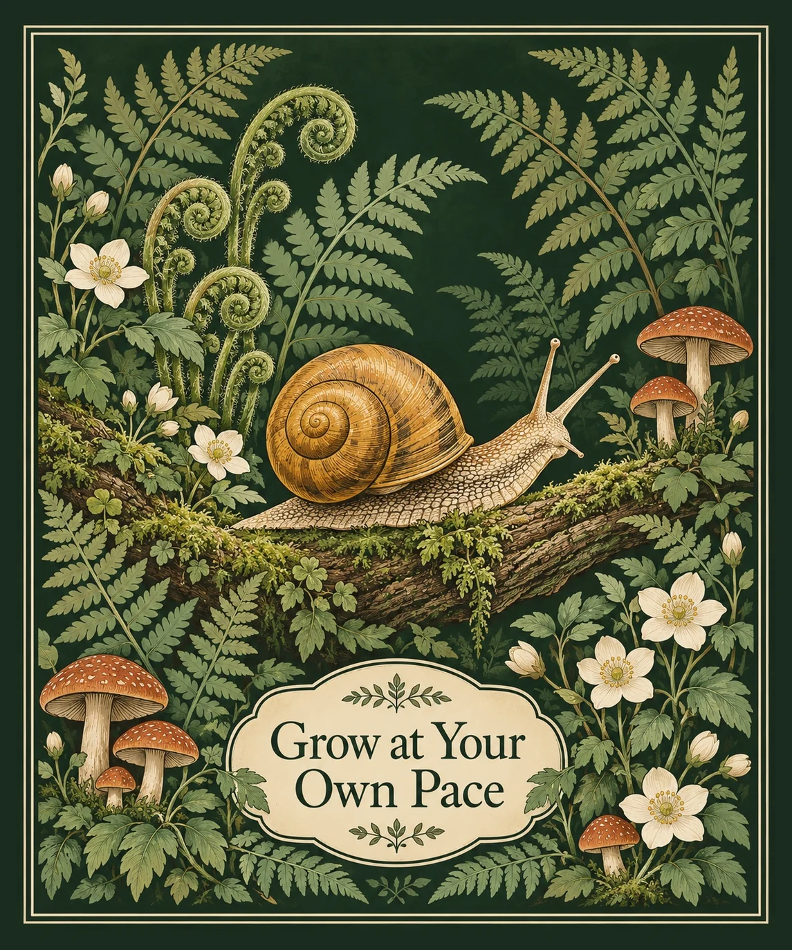Grow at Your Own Pace woven blanket with nature-inspired artwork — artwork preview