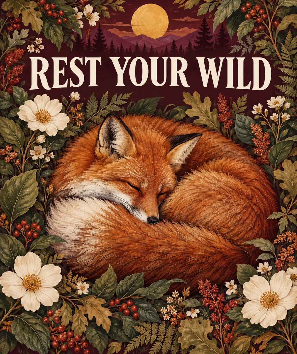 Rest Your Wild velveteen blanket with nature-inspired artwork — artwork preview