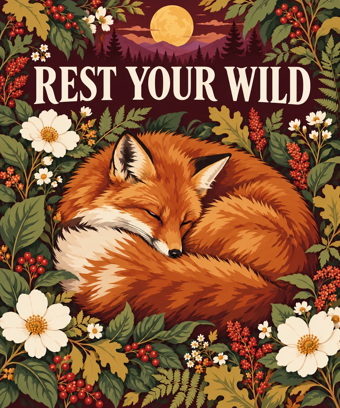 Rest Your Wild woven blanket with nature-inspired artwork — artwork preview
