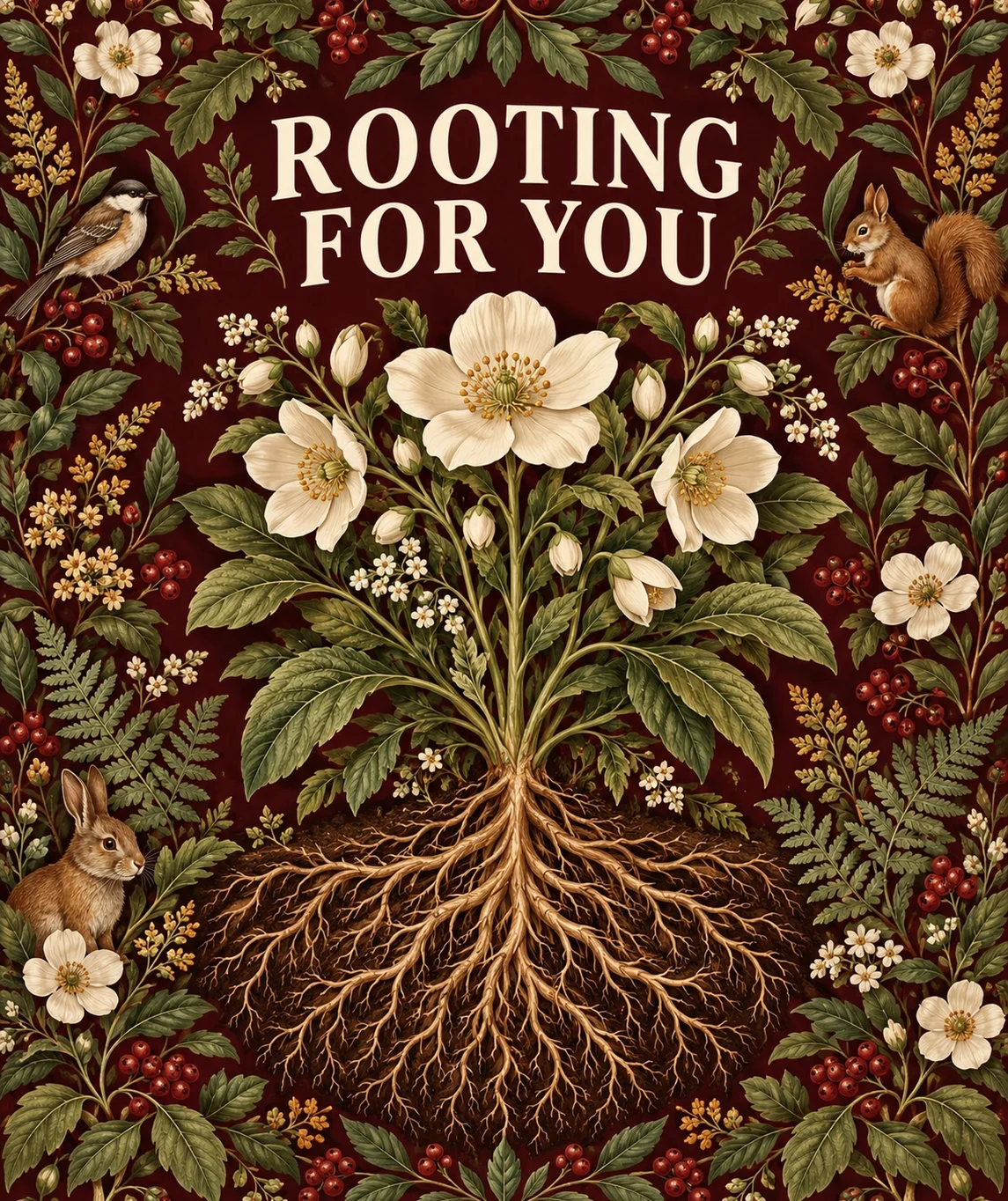 Rooting for You velveteen blanket with nature-inspired artwork — artwork preview