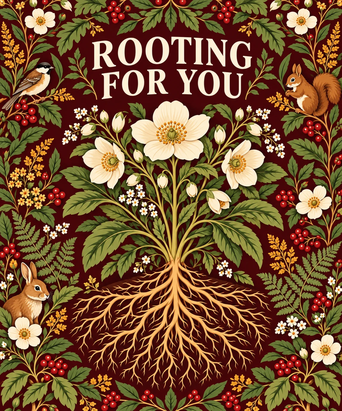 Rooting for You woven blanket with nature-inspired artwork — artwork preview